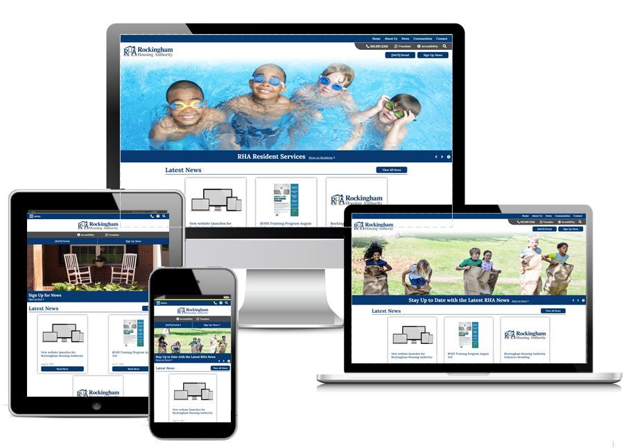 view of website on different size screens